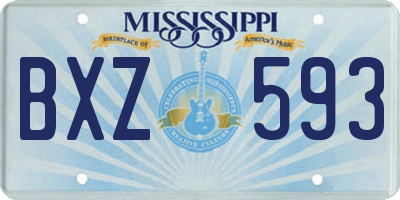 MS license plate BXZ593