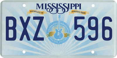 MS license plate BXZ596