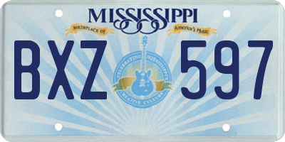 MS license plate BXZ597