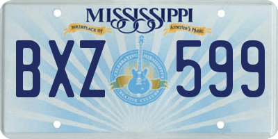 MS license plate BXZ599
