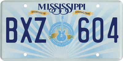 MS license plate BXZ604