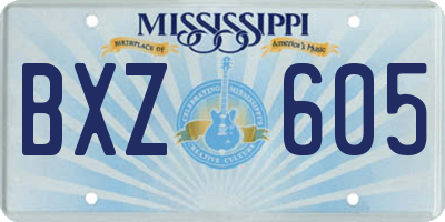 MS license plate BXZ605