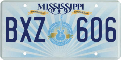 MS license plate BXZ606