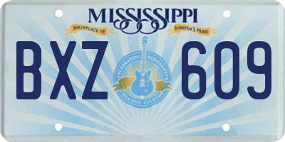 MS license plate BXZ609
