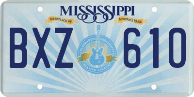 MS license plate BXZ610