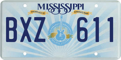 MS license plate BXZ611