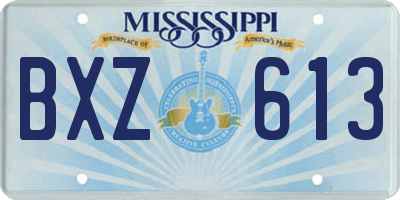 MS license plate BXZ613