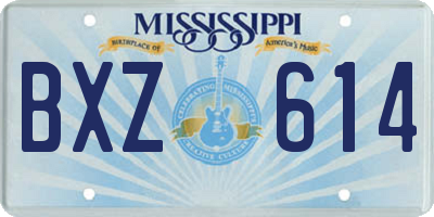 MS license plate BXZ614