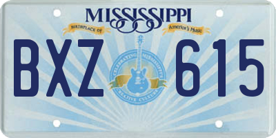 MS license plate BXZ615