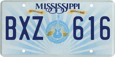 MS license plate BXZ616