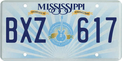 MS license plate BXZ617