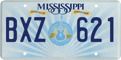 MS license plate BXZ621