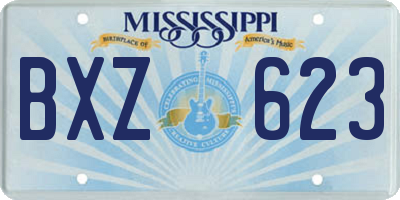 MS license plate BXZ623