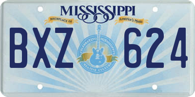MS license plate BXZ624