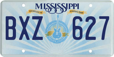 MS license plate BXZ627
