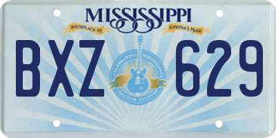 MS license plate BXZ629