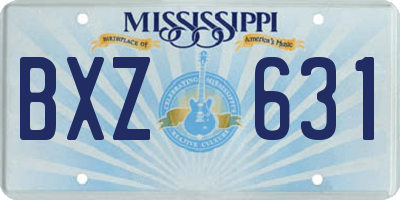 MS license plate BXZ631