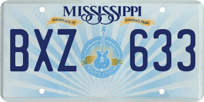 MS license plate BXZ633