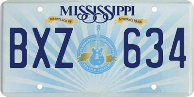 MS license plate BXZ634