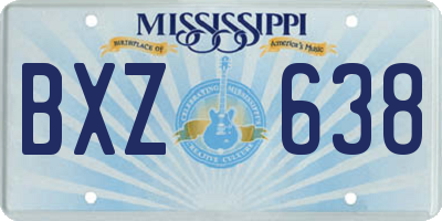MS license plate BXZ638