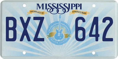 MS license plate BXZ642