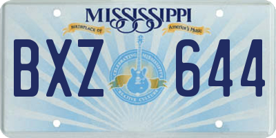 MS license plate BXZ644