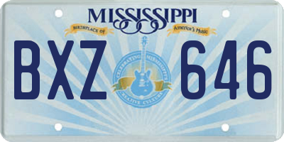 MS license plate BXZ646