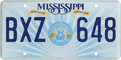 MS license plate BXZ648