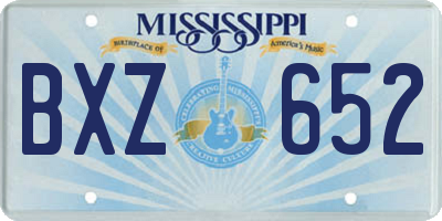 MS license plate BXZ652