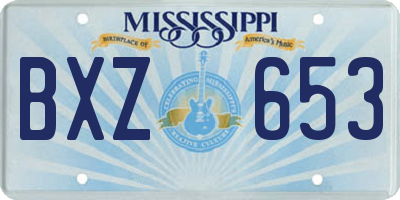 MS license plate BXZ653