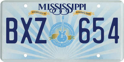 MS license plate BXZ654
