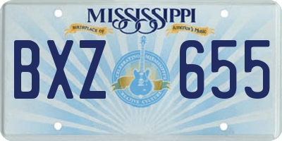 MS license plate BXZ655