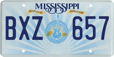 MS license plate BXZ657
