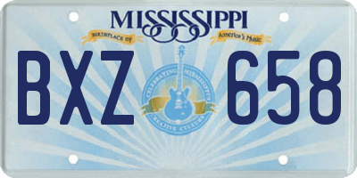 MS license plate BXZ658