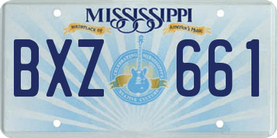 MS license plate BXZ661