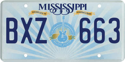 MS license plate BXZ663