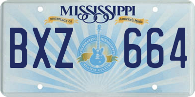 MS license plate BXZ664