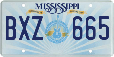 MS license plate BXZ665