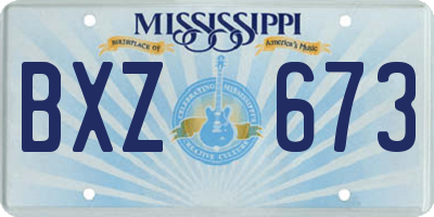 MS license plate BXZ673