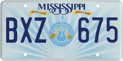 MS license plate BXZ675