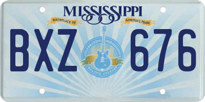 MS license plate BXZ676