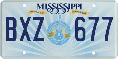 MS license plate BXZ677