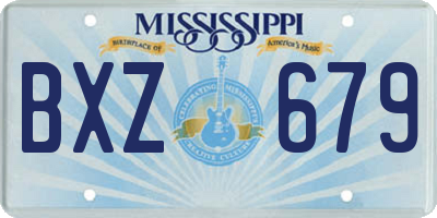 MS license plate BXZ679
