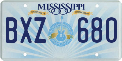 MS license plate BXZ680