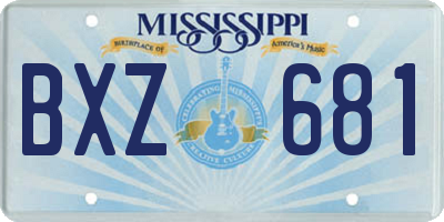 MS license plate BXZ681