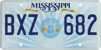 MS license plate BXZ682