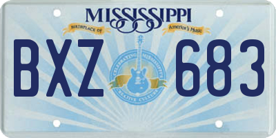 MS license plate BXZ683
