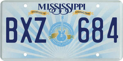 MS license plate BXZ684