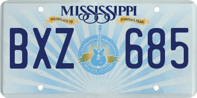 MS license plate BXZ685