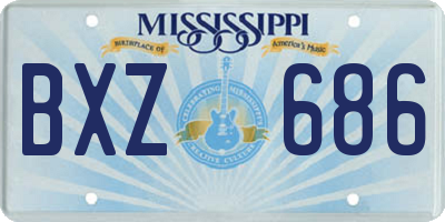 MS license plate BXZ686